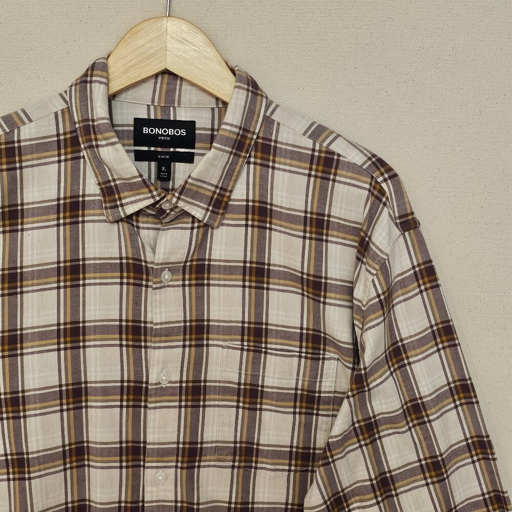 Bonobos Light Flannel Slim Fit Stretch Button Down XL
